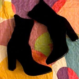 Faux suede sock boots